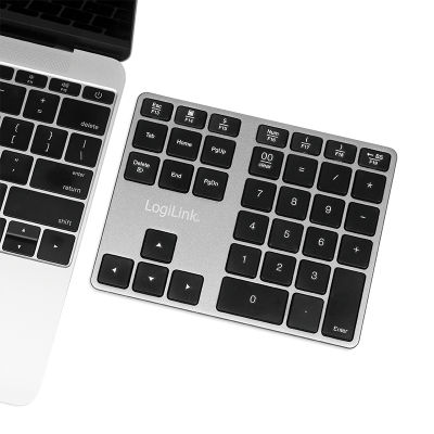 Numeriskt tangentbord LogiLink Keypad, Bluetooth, 35 tangenter, aluminium - Rymdgrå#1