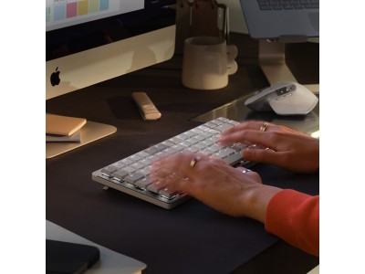 Logitech MX Mechanical Mini för Mac, TKL 80%, mekaniskt, nordiskt, bakbelyst, Bluetooth - Grå/Vit#9