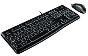 Logitech Desktop MK120 tangentbord + optisk mus, USB, nordiskt - Svart