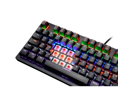 Zar Gaming TKL, USB, nordisk, red switches, RGB, mekanisk - Svart#3
