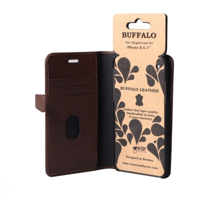 Plånboksfodral BUFFALO iPhone XR med plats för kreditkort, magnetlås - Brun#5