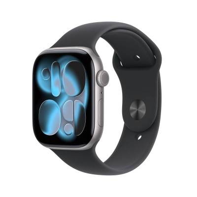 Apple Watch Series 11&nbsp;GPS&nbsp;46mm&nbsp;Rymdgrå Aluminiumboett med Svart Sportband - S/M#1