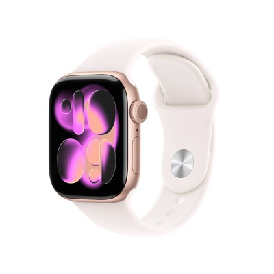Apple Watch Series 11&nbsp;GPS + Cellular 42mm Roséguld Aluminiumboett med Rosé Sportband - M/L#1