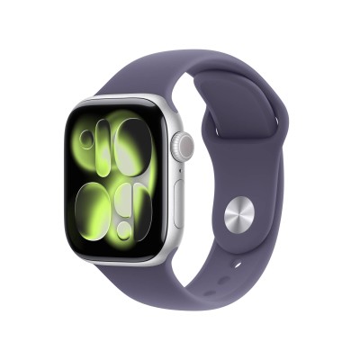 Apple Watch Series 11&nbsp;GPS + Cellular 42mm Silver Aluminiumboett med Purpurdimma Sportband - M/L
