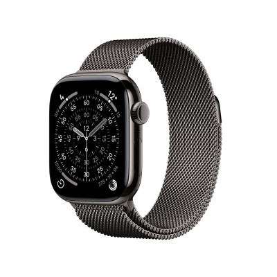 Apple Watch Series 11&nbsp;GPS + Cellular 42mm&nbsp;Skiffer Titanboett med Slate Milanese Loop#1