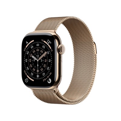 Apple Watch Series 11&nbsp;GPS + Cellular 42mm&nbsp;Guld Titanboett med Guld Milanesisk loop#1