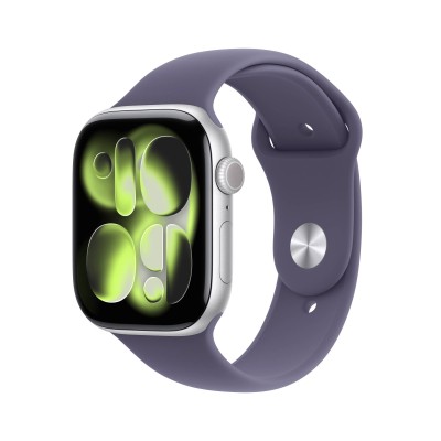 Apple Watch Series 11&nbsp;GPS + Cellular 46mm Silver Aluminiumboett med Purpurdimma Sportband - M/L#1