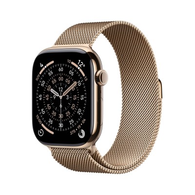 Apple Watch Series 11&nbsp;GPS + Cellular 46mm&nbsp;Guld Titanboett med Guld Milanesisk loop - M/L#1