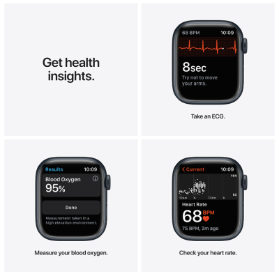 Apple Watch Series 7 GPS + Cellular 41mm Aluminiumboett med Sportband - Midnatt#2