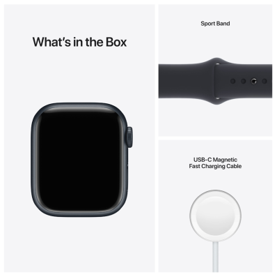 Apple Watch Series 7 GPS + Cellular 41mm Aluminiumboett med Sportband - Midnatt#4