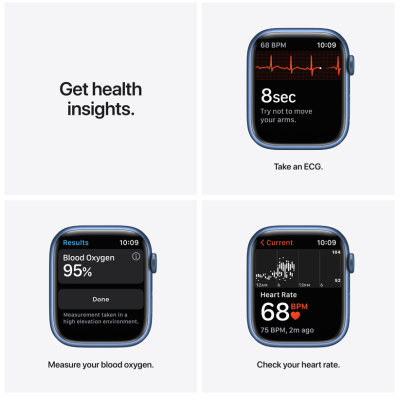 Apple Watch Series 7 GPS + Cellular 41mm Aluminiumboett med Sportband - Blå#2