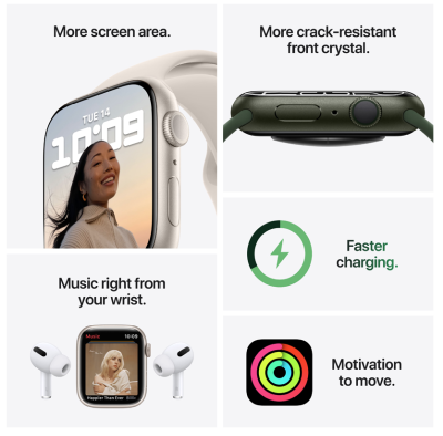 Apple Watch Series 7 GPS + Cellular 41mm Aluminiumboett med Sportband - Blå#3