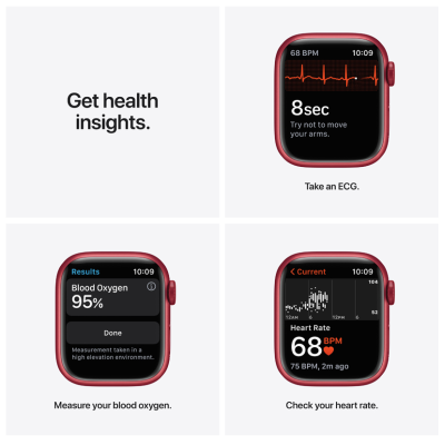 Apple Watch Series 7 GPS + Cellular 41mm Aluminiumboett med Sportband - (PRODUCT)RED#2