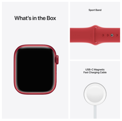 Apple Watch Series 7 GPS + Cellular 41mm Aluminiumboett med Sportband - (PRODUCT)RED#4