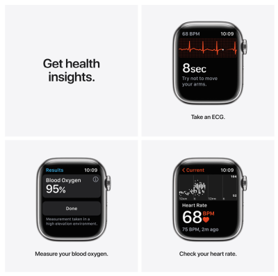 Apple Watch Series 7 GPS + Cellular 41mm Rostfri stålboett med Sportband - Silverd#2