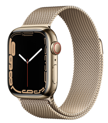 Apple Watch Series 7 GPS + Cellular 41mm Rostfri stålboett med Milaneselänk - Guld#1