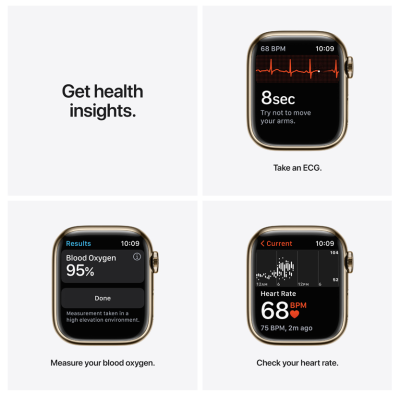 Apple Watch Series 7 GPS + Cellular 41mm Rostfri stålboett med Milaneselänk - Guld#2