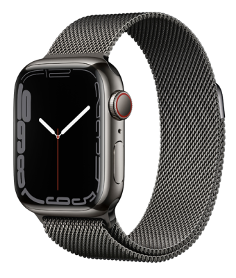 Apple Watch Series 7 GPS + Cellular 41mm Rostfri stålboett med Milaneselänk - Grafit#1