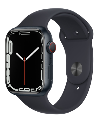 Apple Watch Series 7 GPS + Cellular 45mm Aluminiumboett med Sportband - Midnatt#1