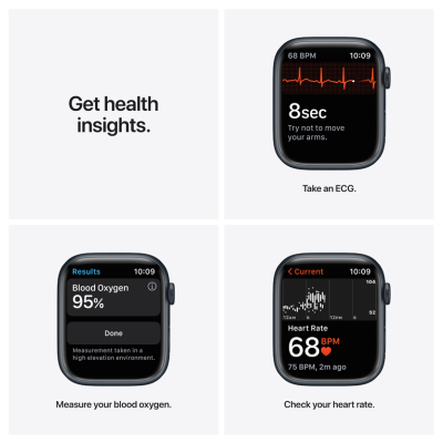 Apple Watch Series 7 GPS + Cellular 45mm Aluminiumboett med Sportband - Midnatt#2