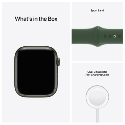 Apple Watch Series 7 GPS + Cellular, 45mm Aluminiumboett med Sportband - Grön#3