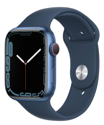 Apple Watch Series 7 GPS + Cellular 45mm Aluminiumboett med Sportband - Blå#1