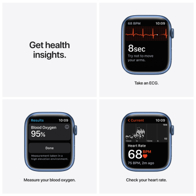 Apple Watch Series 7 GPS + Cellular 45mm Aluminiumboett med Sportband - Blå#2