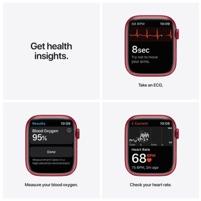 Apple Watch Series 7 GPS + Cellular 45mm Aluminiumboett med Sportband - (PRODUCT)RED#2