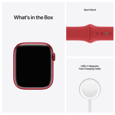 Apple Watch Series 7 GPS + Cellular 45mm Aluminiumboett med Sportband - (PRODUCT)RED#4