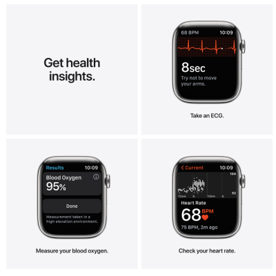 Apple Watch Series 7 GPS + Cellular 45mm Rostfri stålboett med Milaneselänk - Silver#2