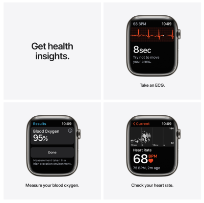 Apple Watch Series 7 GPS + Cellular 45mm Rostfri stålboett med Milaneselänk - Grafit#2