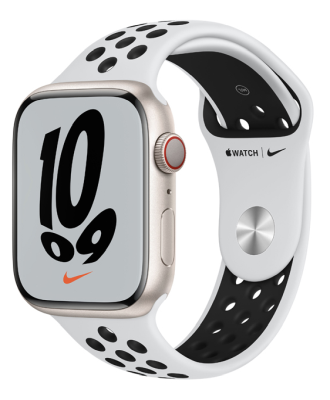 Apple Watch Nike Series 7 GPS + Cellular 45mm Aluminiumboett med Nike Sportband - Stjärnglans#1