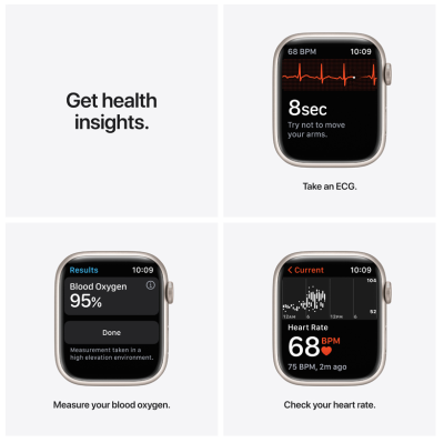 Apple Watch Nike Series 7 GPS + Cellular 45mm Aluminiumboett med Nike Sportband - Stjärnglans#2