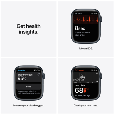 Apple Watch Nike Series 7 GPS + Cellular 45mm Aluminiumboett med Nike Sportband - Midnatt#2