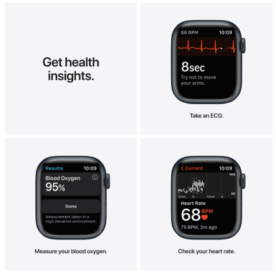Apple Watch Series 7 GPS 41mm Aluminiumboett med Sportband - Midnatt#2