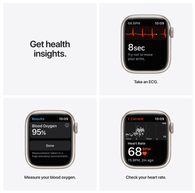 Apple Watch Series 7 GPS 41mm Aluminiumboett med Sportband - Stjärnglans#2