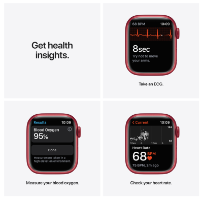 Apple Watch Series 7 GPS 41mm Aluminiumboett med Sportband - (PRODUCT)RED#2