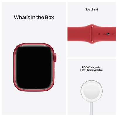 Apple Watch Series 7 GPS 41mm Aluminiumboett med Sportband - (PRODUCT)RED#4