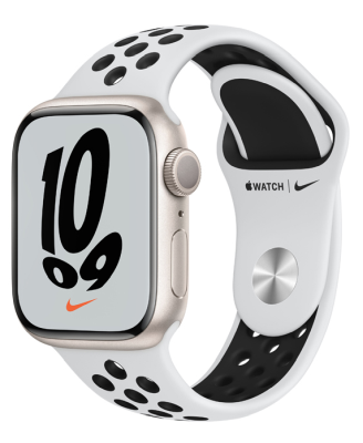 Apple Watch Nike Series 7 GPS 41mm Aluminiumboett med Nike Sportband - Stjärnglans#1