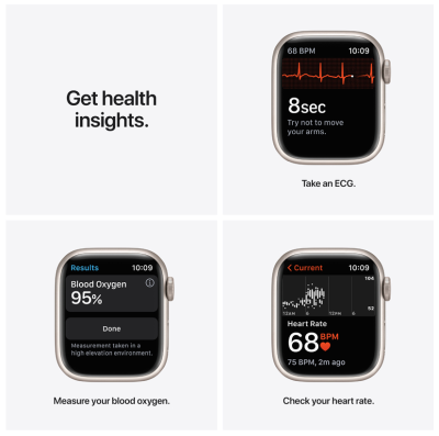 Apple Watch Nike Series 7 GPS 41mm Aluminiumboett med Nike Sportband - Stjärnglans#2