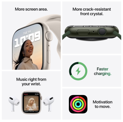 Apple Watch Nike Series 7 GPS 41mm Aluminiumboett med Nike Sportband - Stjärnglans#3