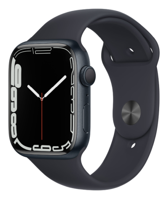 Apple Watch Series 7 GPS 45mm Aluminiumboett med Sportband - Midnatt#1