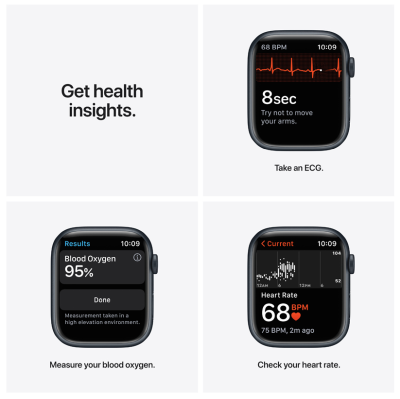Apple Watch Series 7 GPS 45mm Aluminiumboett med Sportband - Midnatt#2
