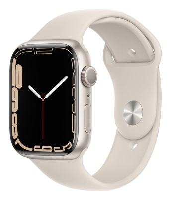 Apple Watch Series 7 GPS 45mm Aluminiumboett med Sportband - Stjärnglans#1
