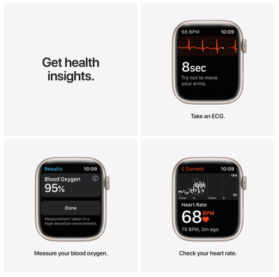 Apple Watch Series 7 GPS 45mm Aluminiumboett med Sportband - Stjärnglans#2