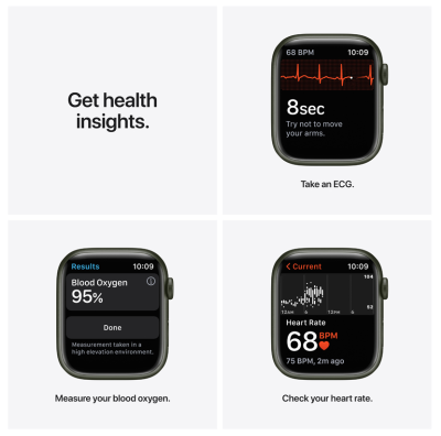Apple Watch Series 7 GPS 45mm Aluminiumboett med Sportband - Grön#2