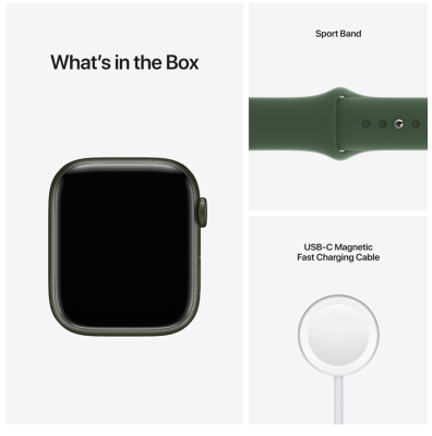 Apple Watch Series 7 GPS 45mm Aluminiumboett med Sportband - Grön#4