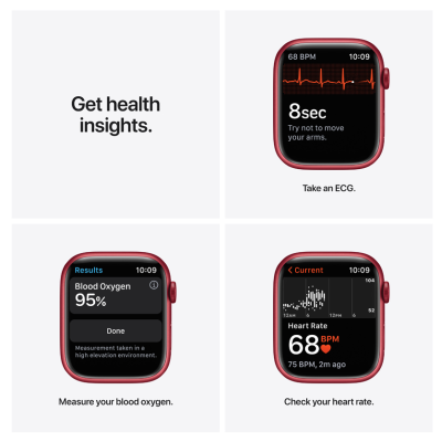 Apple Watch Series 7 GPS 45mm Aluminiumboett med Sportband - (PRODUCT)RED#2
