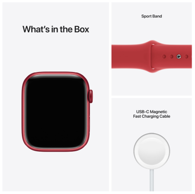 Apple Watch Series 7 GPS 45mm Aluminiumboett med Sportband - (PRODUCT)RED#4
