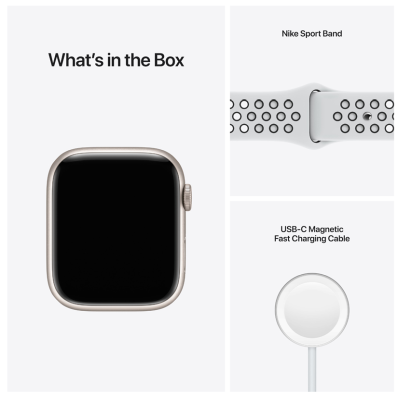 Apple Watch Nike Series 7 GPS, 45mm Stjärnglans#4